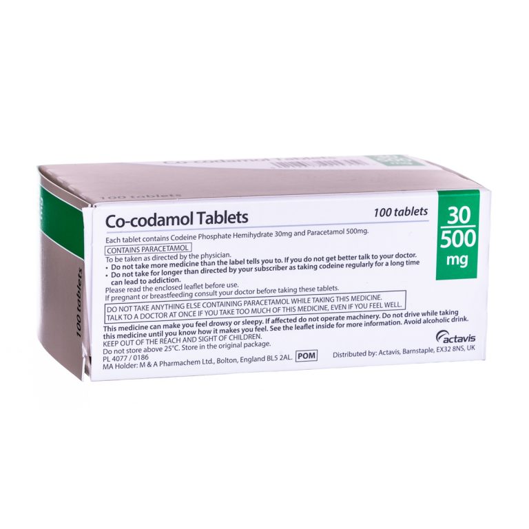 Buy Co-codamol 30/500mg UK | Genuine Codeine + Paracetamol Tablets with Next-Day Delivery